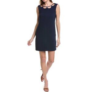 Trina Turk 'Lizbeth' Cut-Out Neckline Sleeveless Crepe Dress, Indigo